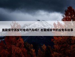 美国保守派反对电动汽车吗？右翼媒体中的反电车叙事