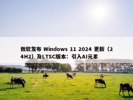 微软发布 Windows 11 2024 更新（24H2）及LTSC版本：引入AI元素