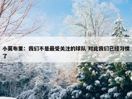 小莫布里：我们不是最受关注的球队 对此我们已经习惯了