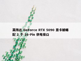 英伟达 GeForce RTX 5090 显卡被曝配 2 个 16-Pin 供电接口