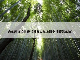 火车怎样拍抖音（抖音火车上那个视频怎么拍）