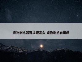 宠物剃毛器可以理发么 宠物剃毛有用吗