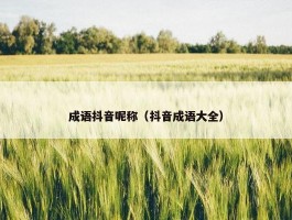 成语抖音呢称（抖音成语大全）