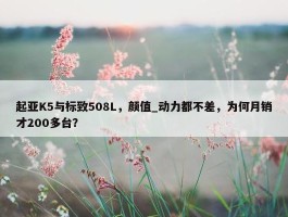 起亚K5与标致508L，颜值_动力都不差，为何月销才200多台？