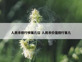 人民币排行榜第几位 人民币价值排行第几