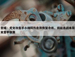 意媒：尤文攻击手小维阿伤愈并恢复合练，将能出战本周末意甲联赛