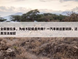 全新普拉多，为啥不配底盘升降？一汽丰田这套说辞，还真没法反驳