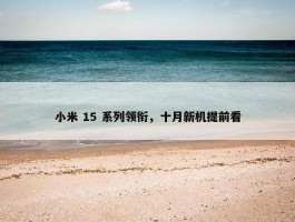 小米 15 系列领衔，十月新机提前看