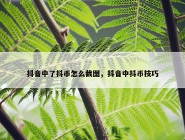 抖音中了抖币怎么截图，抖音中抖币技巧