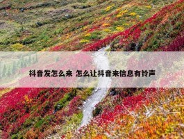 抖音发怎么来 怎么让抖音来信息有铃声