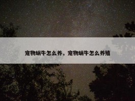 宠物蜗牛怎么养，宠物蜗牛怎么养殖