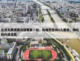 北京大满贯赛资格赛第二轮，陈熠范思琦8人晋级，杨屹韵内战出局