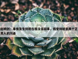 赵明剑：事情发生到现在我没当回事，我觉得就是两个正常人的沟通