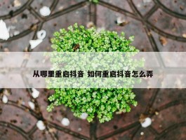 从哪里重启抖音 如何重启抖音怎么弄