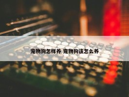 宠物狗怎样养 宠物狗该怎么养