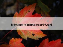 抖音阳阳呀 抖音阳阳sweet个人资料