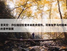 意天空：沙拉维经检查并未肌肉受伤，可参加罗马对国米的意甲联赛