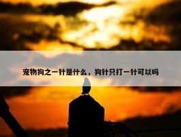 宠物狗之一针是什么，狗针只打一针可以吗