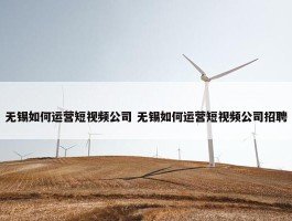 无锡如何运营短视频公司 无锡如何运营短视频公司招聘