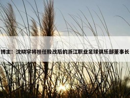 博主：沈晓宇将担任股改后的浙江职业足球俱乐部董事长