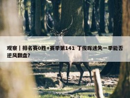 观察｜排名赛0胜+赛季第141 丁俊晖迷失一季能否逆风翻盘？