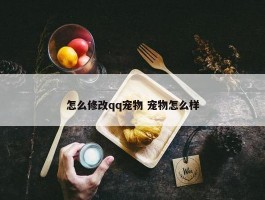 怎么修改qq宠物 宠物怎么样