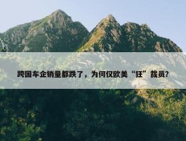 跨国车企销量都跌了，为何仅欧美“狂”裁员？