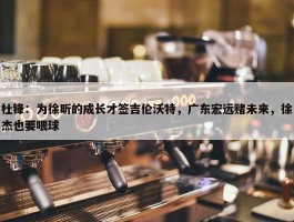 杜锋：为徐昕的成长才签吉伦沃特，广东宏远赌未来，徐杰也要喂球