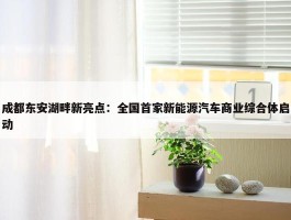 成都东安湖畔新亮点：全国首家新能源汽车商业综合体启动