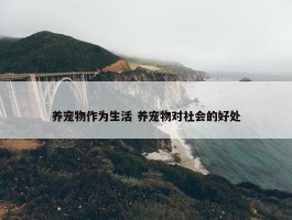 养宠物作为生活 养宠物对社会的好处