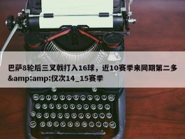 巴萨8轮后三叉戟打入16球，近10赛季来同期第二多&amp;仅次14_15赛季