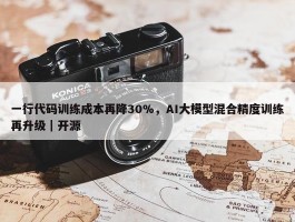 一行代码训练成本再降30%，AI大模型混合精度训练再升级｜开源