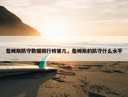 詹姆斯防守数据排行榜第几，詹姆斯的防守什么水平