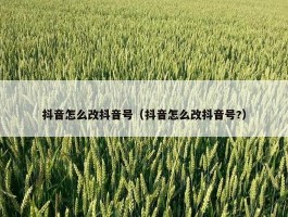 抖音怎么改抖音号（抖音怎么改抖音号?）