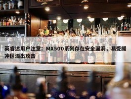 英睿达用户注意：MX500系列存在安全漏洞，易受缓冲区溢出攻击