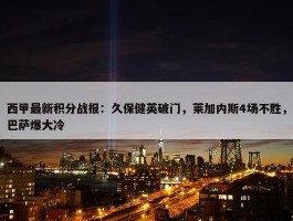 西甲最新积分战报：久保健英破门，莱加内斯4场不胜，巴萨爆大冷