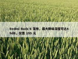 Redmi Buds 6 发布，最大降噪深度可达49dB，仅售 199 元