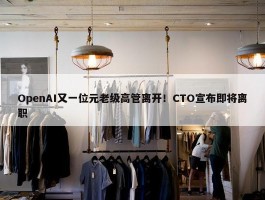 OpenAI又一位元老级高管离开！CTO宣布即将离职 