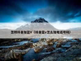 怎样抖音加蓝V（抖音蓝v怎么加电话号码）