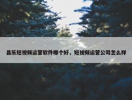 昌乐短视频运营软件哪个好，短视频运营公司怎么样