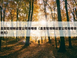 昌吉短视频运营公司有哪些（昌吉短视频运营公司有哪些地方）