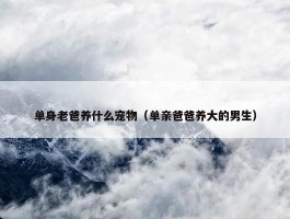 单身老爸养什么宠物（单亲爸爸养大的男生）