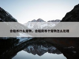 合租养什么宠物，合租房养个宠物怎么处理