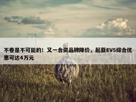 不卷是不可能的！又一合资品牌降价，起亚EV5综合优惠可达4万元