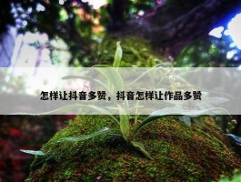 怎样让抖音多赞，抖音怎样让作品多赞