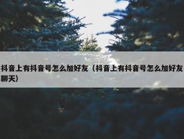 抖音上有抖音号怎么加好友（抖音上有抖音号怎么加好友聊天）