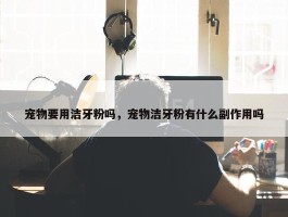 宠物要用洁牙粉吗，宠物洁牙粉有什么副作用吗