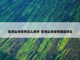 妄想山海宠物怎么排序 妄想山海宠物强度排名