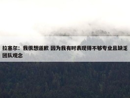 拉塞尔：我很想道歉 因为我有时表现得不够专业且缺乏团队观念