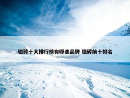 磁砖十大排行榜有哪些品牌 磁砖前十排名